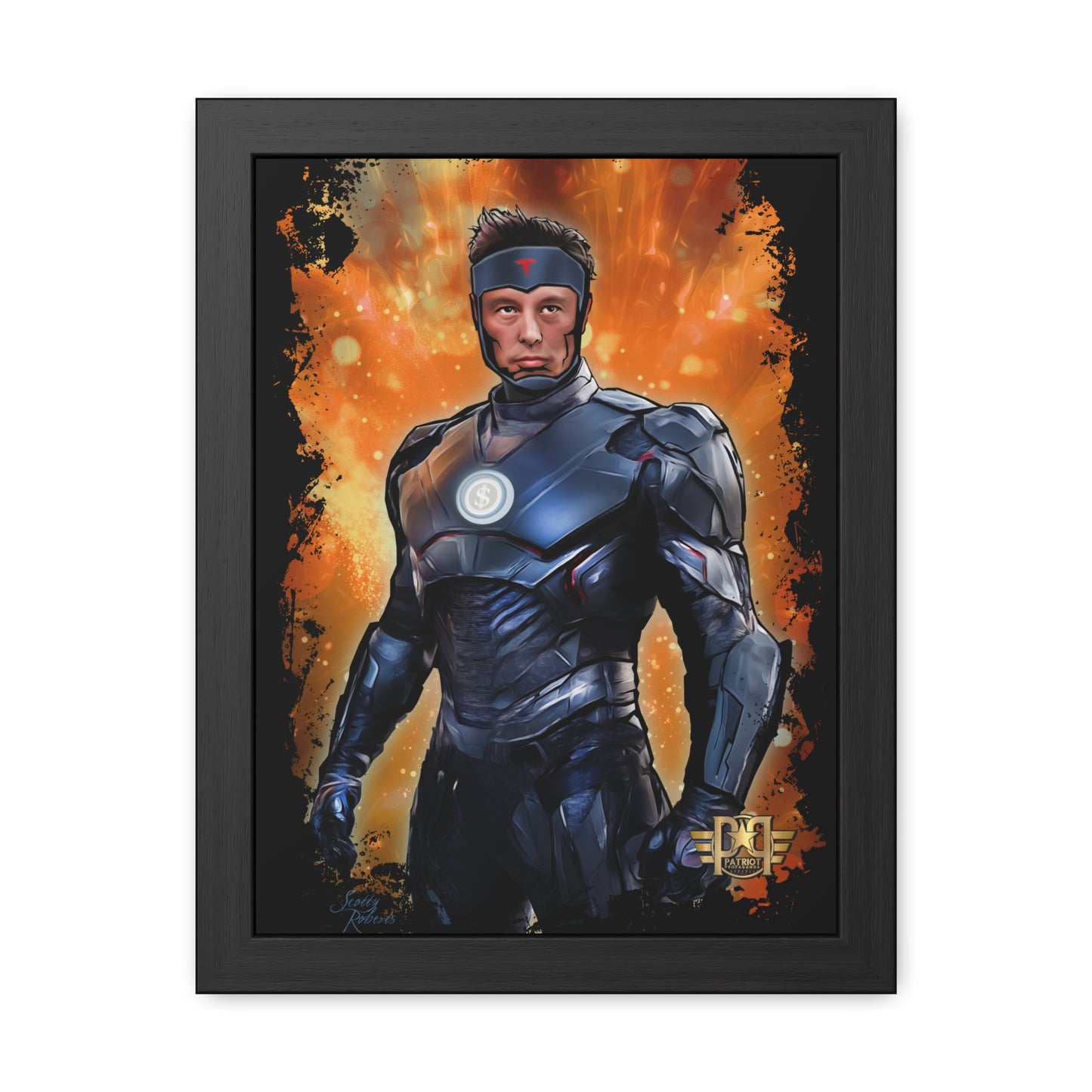 Musk Super Hero Framed